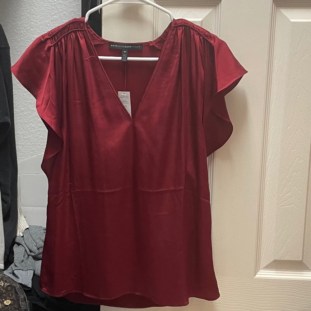 White House Black Market Crimson Blouse